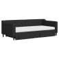 vidaXL Tagesbett Ausziehbar mit Schubladen Schwarz 90x190 cm Stoff vidaXL Tagesbett Ausziehbar mit Schubladen Schwarz 90x190 cm Stoff