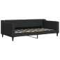 vidaXL Tagesbett Ausziehbar mit Schubladen Schwarz 90x190 cm Stoff vidaXL Tagesbett Ausziehbar mit Schubladen Schwarz 90x190 cm Stoff