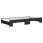 vidaXL Tagesbett Ausziehbar mit Schubladen Schwarz 90x190 cm Stoff vidaXL Tagesbett Ausziehbar mit Schubladen Schwarz 90x190 cm Stoff