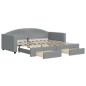 vidaXL Tagesbett Ausziehbar mit Schubladen Hellgrau 90x190 cm Stoff vidaXL Tagesbett Ausziehbar mit Schubladen Hellgrau 90x190 cm Stoff