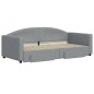 vidaXL Tagesbett Ausziehbar mit Schubladen Hellgrau 90x190 cm Stoff vidaXL Tagesbett Ausziehbar mit Schubladen Hellgrau 90x190 cm Stoff