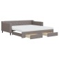 vidaXL Tagesbett Ausziehbar mit Schubladen Taupe 100x200 cm Stoff vidaXL Tagesbett Ausziehbar mit Schubladen Taupe 100x200 cm Stoff
