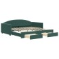 vidaXL Tagesbett Ausziehbar mit Schubladen Dunkelgrün 100x200 cm Samt vidaXL Tagesbett Ausziehbar mit Schubladen Dunkelgrün 100x200 cm Samt