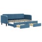 vidaXL Tagesbett Ausziehbar mit Schubladen Blau 80x200 cm Samt vidaXL Tagesbett Ausziehbar mit Schubladen Blau 80x200 cm Samt