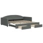 vidaXL Tagesbett Ausziehbar mit Schubladen Dunkelgrau 100x200 cm Stoff vidaXL Tagesbett Ausziehbar mit Schubladen Dunkelgrau 100x200 cm Stoff