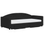 vidaXL Tagesbett Ausziehbar mit Schubladen Schwarz 90x190 cm Stoff vidaXL Tagesbett Ausziehbar mit Schubladen Schwarz 90x190 cm Stoff