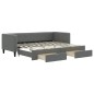 vidaXL Tagesbett Ausziehbar mit Schubladen Dunkelgrau 80x200 cm Stoff vidaXL Tagesbett Ausziehbar mit Schubladen Dunkelgrau 80x200 cm Stoff