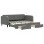 vidaXL Tagesbett Ausziehbar mit Schubladen Dunkelgrau 90x200 cm Stoff vidaXL Tagesbett Ausziehbar mit Schubladen Dunkelgrau 90x200 cm Stoff