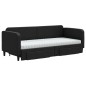 vidaXL Tagesbett Ausziehbar mit Schubladen Schwarz 80x200 cm Stoff vidaXL Tagesbett Ausziehbar mit Schubladen Schwarz 80x200 cm Stoff