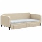 vidaXL Tagesbett Ausziehbar mit Schubladen Creme 90x200 cm Stoff vidaXL Tagesbett Ausziehbar mit Schubladen Creme 90x200 cm Stoff