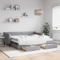 vidaXL Tagesbett Ausziehbar mit Schubladen Hellgrau 90x190 cm Stoff vidaXL Tagesbett Ausziehbar mit Schubladen Hellgrau 90x190 cm Stoff