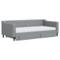 vidaXL Tagesbett Ausziehbar mit Schubladen Hellgrau 90x190 cm Stoff vidaXL Tagesbett Ausziehbar mit Schubladen Hellgrau 90x190 cm Stoff