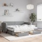 vidaXL Tagesbett Ausziehbar mit Schubladen Hellgrau 80x200 cm Stoff vidaXL Tagesbett Ausziehbar mit Schubladen Hellgrau 80x200 cm Stoff