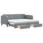 vidaXL Tagesbett Ausziehbar mit Schubladen Hellgrau 80x200 cm Stoff vidaXL Tagesbett Ausziehbar mit Schubladen Hellgrau 80x200 cm Stoff