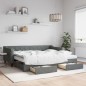 vidaXL Tagesbett Ausziehbar mit Schubladen Dunkelgrau 90x200 cm Stoff vidaXL Tagesbett Ausziehbar mit Schubladen Dunkelgrau 90x200 cm Stoff