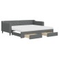 vidaXL Tagesbett Ausziehbar mit Schubladen Dunkelgrau 90x200 cm Stoff vidaXL Tagesbett Ausziehbar mit Schubladen Dunkelgrau 90x200 cm Stoff