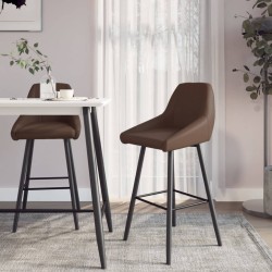 Barhocker 2 Stk. Dunkelbraun Kunstleder
