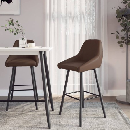 Barhocker 2 Stk. Dunkelbraun Kunstleder