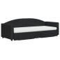 vidaXL Tagesbett Ausziehbar mit Schubladen Schwarz 80x200 cm Stoff vidaXL Tagesbett Ausziehbar mit Schubladen Schwarz 80x200 cm Stoff