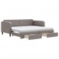 vidaXL Tagesbett Ausziehbar mit Schubladen Taupe 90x200 cm Stoff vidaXL Tagesbett Ausziehbar mit Schubladen Taupe 90x200 cm Stoff