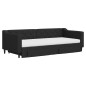 vidaXL Tagesbett Ausziehbar mit Schubladen Schwarz 90x200 cm Stoff vidaXL Tagesbett Ausziehbar mit Schubladen Schwarz 90x200 cm Stoff