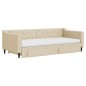 vidaXL Tagesbett Ausziehbar mit Schubladen Creme 90x200 cm Stoff vidaXL Tagesbett Ausziehbar mit Schubladen Creme 90x200 cm Stoff