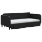 vidaXL Tagesbett Ausziehbar mit Schubladen Schwarz 90x190 cm Stoff vidaXL Tagesbett Ausziehbar mit Schubladen Schwarz 90x190 cm Stoff