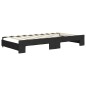 vidaXL Tagesbett Ausziehbar mit Schubladen Schwarz 90x190 cm Stoff vidaXL Tagesbett Ausziehbar mit Schubladen Schwarz 90x190 cm Stoff