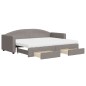vidaXL Tagesbett Ausziehbar mit Schubladen Taupe 80x200 cm Stoff vidaXL Tagesbett Ausziehbar mit Schubladen Taupe 80x200 cm Stoff