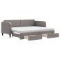 vidaXL Tagesbett Ausziehbar mit Schubladen Taupe 80x200 cm Stoff vidaXL Tagesbett Ausziehbar mit Schubladen Taupe 80x200 cm Stoff