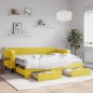 vidaXL Tagesbett Ausziehbar mit Schubladen Gelb 90x200 cm Samt vidaXL Tagesbett Ausziehbar mit Schubladen Gelb 90x200 cm Samt
