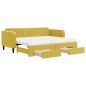 vidaXL Tagesbett Ausziehbar mit Schubladen Gelb 90x200 cm Samt vidaXL Tagesbett Ausziehbar mit Schubladen Gelb 90x200 cm Samt