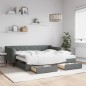 vidaXL Tagesbett Ausziehbar mit Schubladen Dunkelgrau 90x190 cm Stoff vidaXL Tagesbett Ausziehbar mit Schubladen Dunkelgrau 90x190 cm Stoff