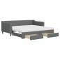 vidaXL Tagesbett Ausziehbar mit Schubladen Dunkelgrau 90x190 cm Stoff vidaXL Tagesbett Ausziehbar mit Schubladen Dunkelgrau 90x190 cm Stoff