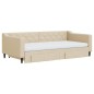 vidaXL Tagesbett Ausziehbar mit Schubladen Creme 100x200 cm Stoff vidaXL Tagesbett Ausziehbar mit Schubladen Creme 100x200 cm Stoff
