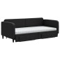 vidaXL Tagesbett Ausziehbar mit Schubladen Schwarz 90x200 cm Stoff vidaXL Tagesbett Ausziehbar mit Schubladen Schwarz 90x200 cm Stoff