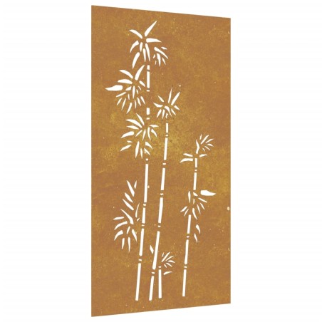 vidaXL Garten-Wanddeko 105x55 cm Cortenstahl Bambus-Design