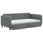 vidaXL Tagesbett Ausziehbar mit Schubladen Dunkelgrau 100x200 cm Stoff vidaXL Tagesbett Ausziehbar mit Schubladen Dunkelgrau 100x200 cm Stoff