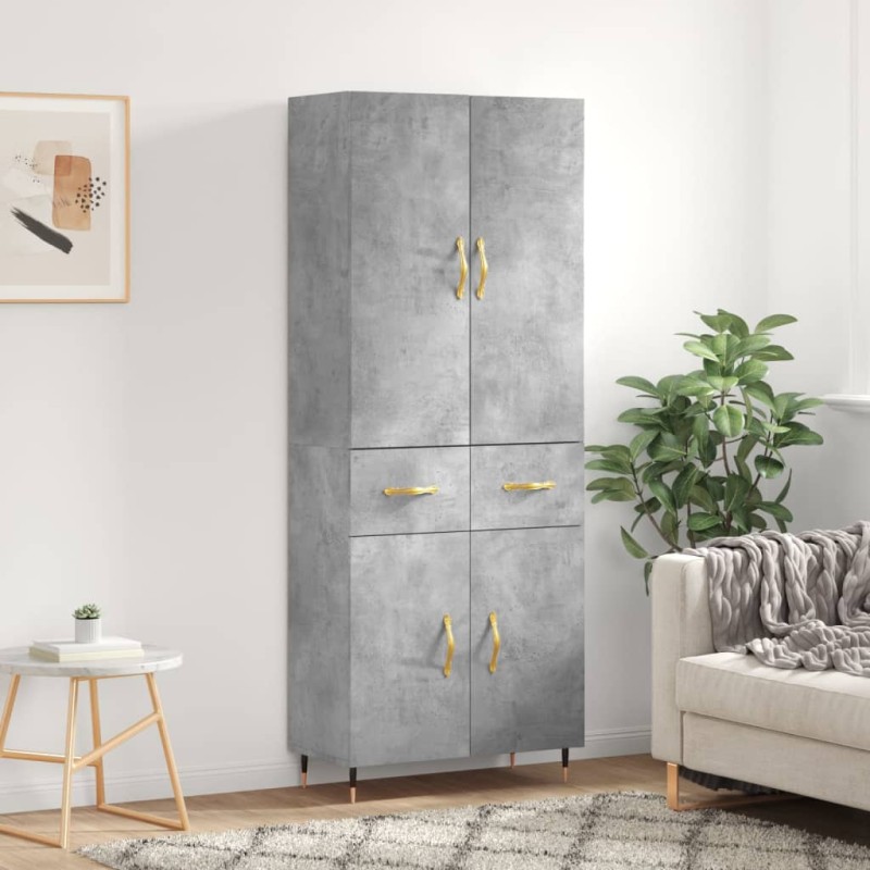 vidaXL Highboard Betongrau 69,5x34x180 cm Holzwerkstoff vidaXL Highboard Betongrau 69,5x34x180 cm Holzwerkstoff