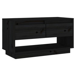 vidaXL TV-Schrank Schwarz 74x34x40 cm Massivholz Kiefer