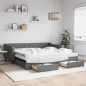 vidaXL Tagesbett Ausziehbar mit Schubladen Dunkelgrau 100x200 cm Stoff vidaXL Tagesbett Ausziehbar mit Schubladen Dunkelgrau 100x200 cm Stoff