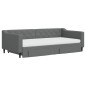 vidaXL Tagesbett Ausziehbar mit Schubladen Dunkelgrau 100x200 cm Stoff vidaXL Tagesbett Ausziehbar mit Schubladen Dunkelgrau 100x200 cm Stoff