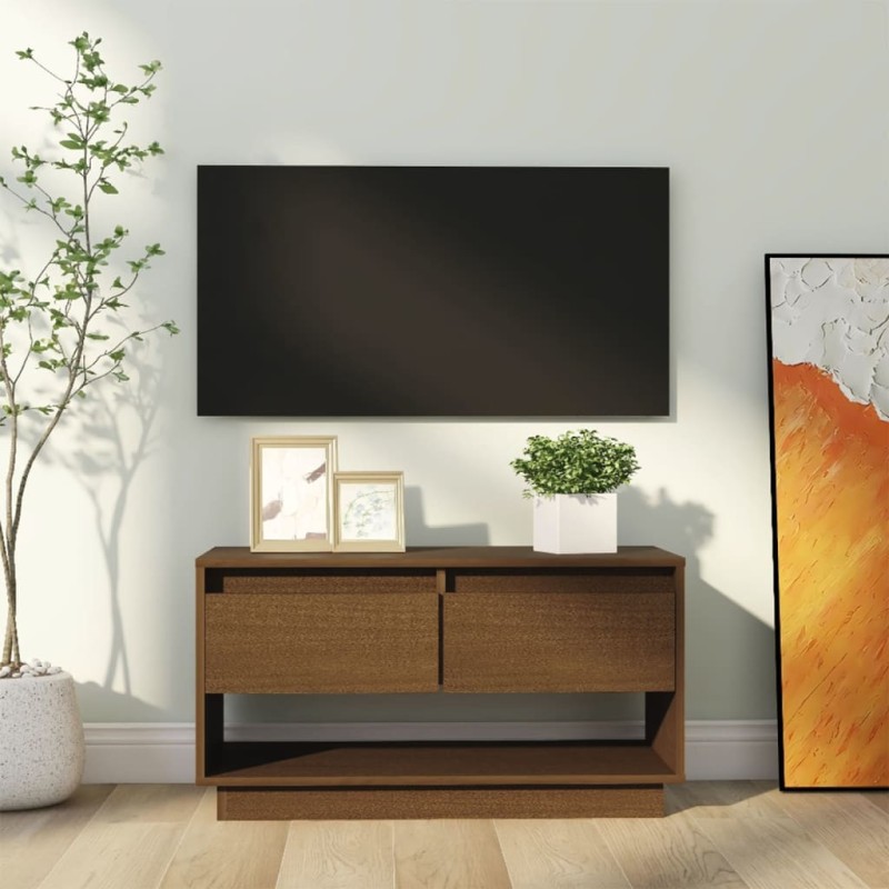 vidaXL TV-Schrank Honigbraun 74x34x40 cm Massivholz Kiefer vidaXL TV-Schrank Honigbraun 74x34x40 cm Massivholz Kiefer