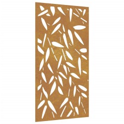 vidaXL Garten-Wanddeko 105x55 cm Cortenstahl Bambusblatt-Design