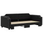 vidaXL Tagesbett Ausziehbar Schwarz 100x200 cm Stoff vidaXL Tagesbett Ausziehbar Schwarz 100x200 cm Stoff