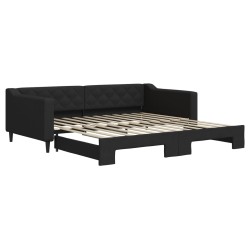 vidaXL Tagesbett Ausziehbar Schwarz 100x200 cm Stoff