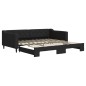 vidaXL Tagesbett Ausziehbar Schwarz 100x200 cm Stoff vidaXL Tagesbett Ausziehbar Schwarz 100x200 cm Stoff