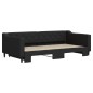 vidaXL Tagesbett Ausziehbar Schwarz 100x200 cm Stoff vidaXL Tagesbett Ausziehbar Schwarz 100x200 cm Stoff