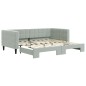 vidaXL Tagesbett Ausziehbar Hellgrau 90x190 cm Samt vidaXL Tagesbett Ausziehbar Hellgrau 90x190 cm Samt