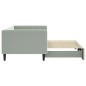 vidaXL Tagesbett Ausziehbar Hellgrau 90x190 cm Samt vidaXL Tagesbett Ausziehbar Hellgrau 90x190 cm Samt